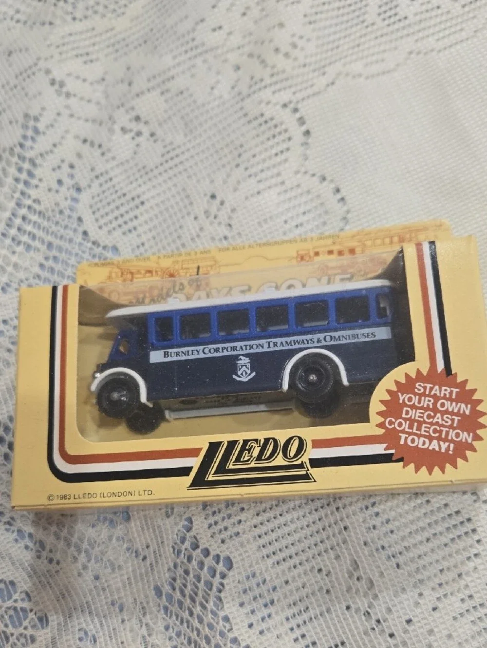 Blue Burnley Corporation Diecast Bus Toy
